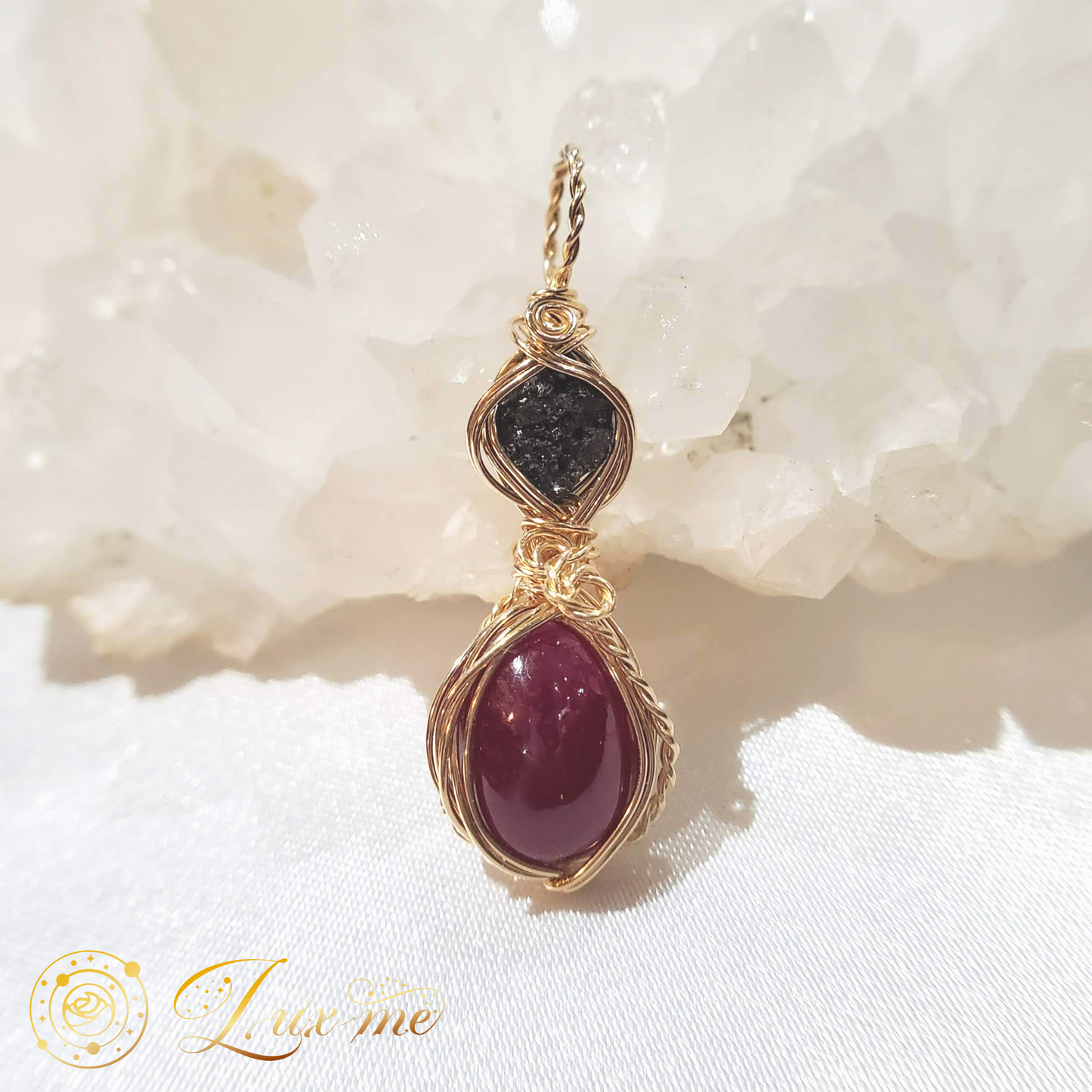 【ブラックダイヤモンド＆ルビー】WAペンダント