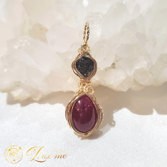 【ブラックダイヤモンド＆ルビー】WAペンダント