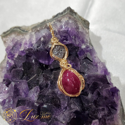 【ブラックダイヤモンド＆ルビー】WAペンダント