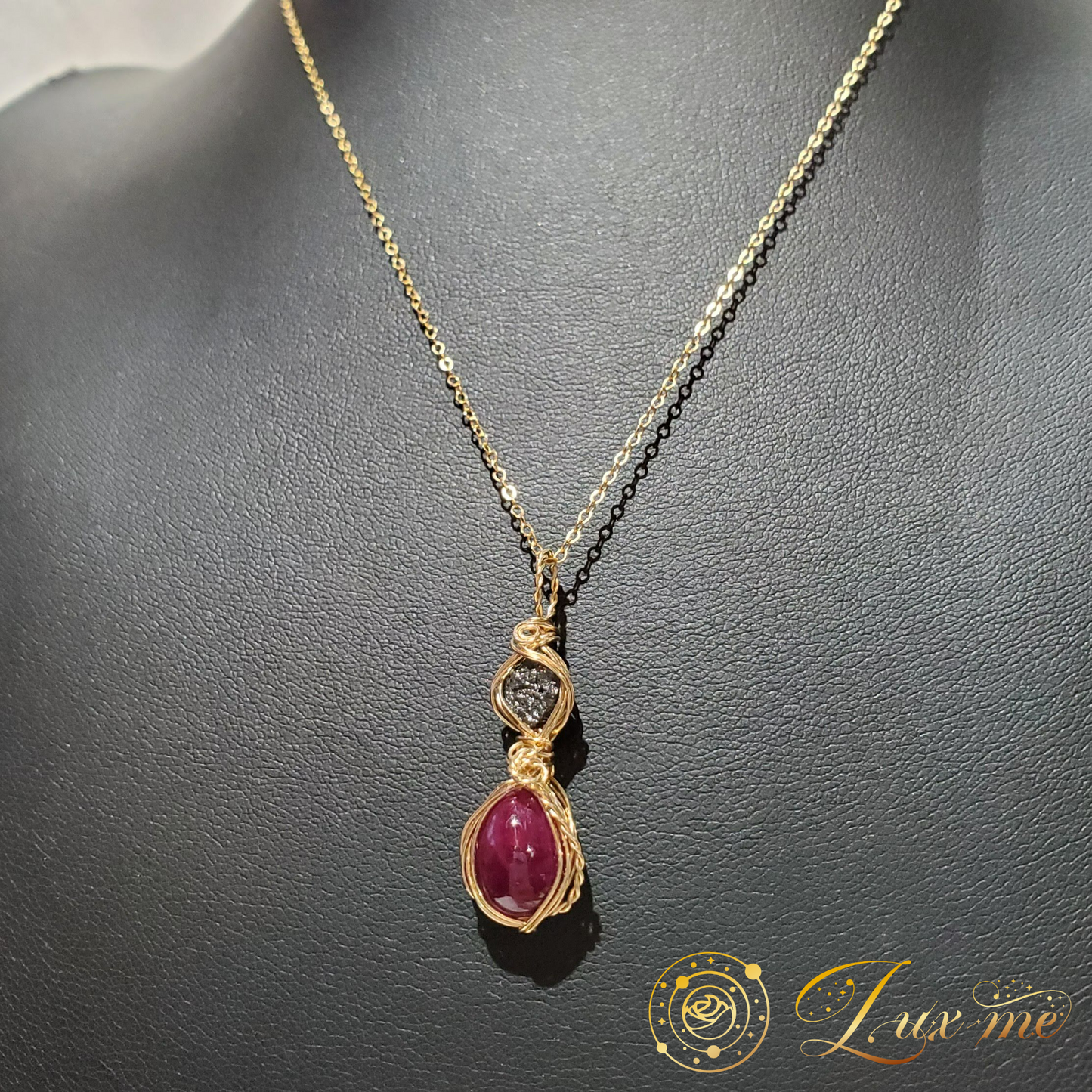 【ブラックダイヤモンド＆ルビー】WAペンダント