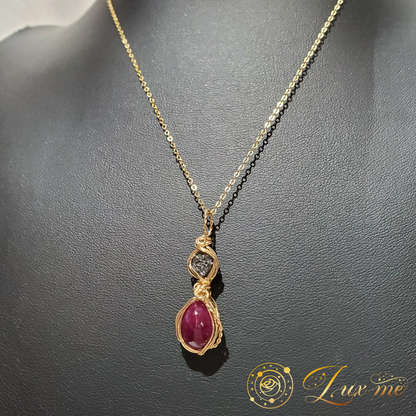 【ブラックダイヤモンド＆ルビー】WAペンダント