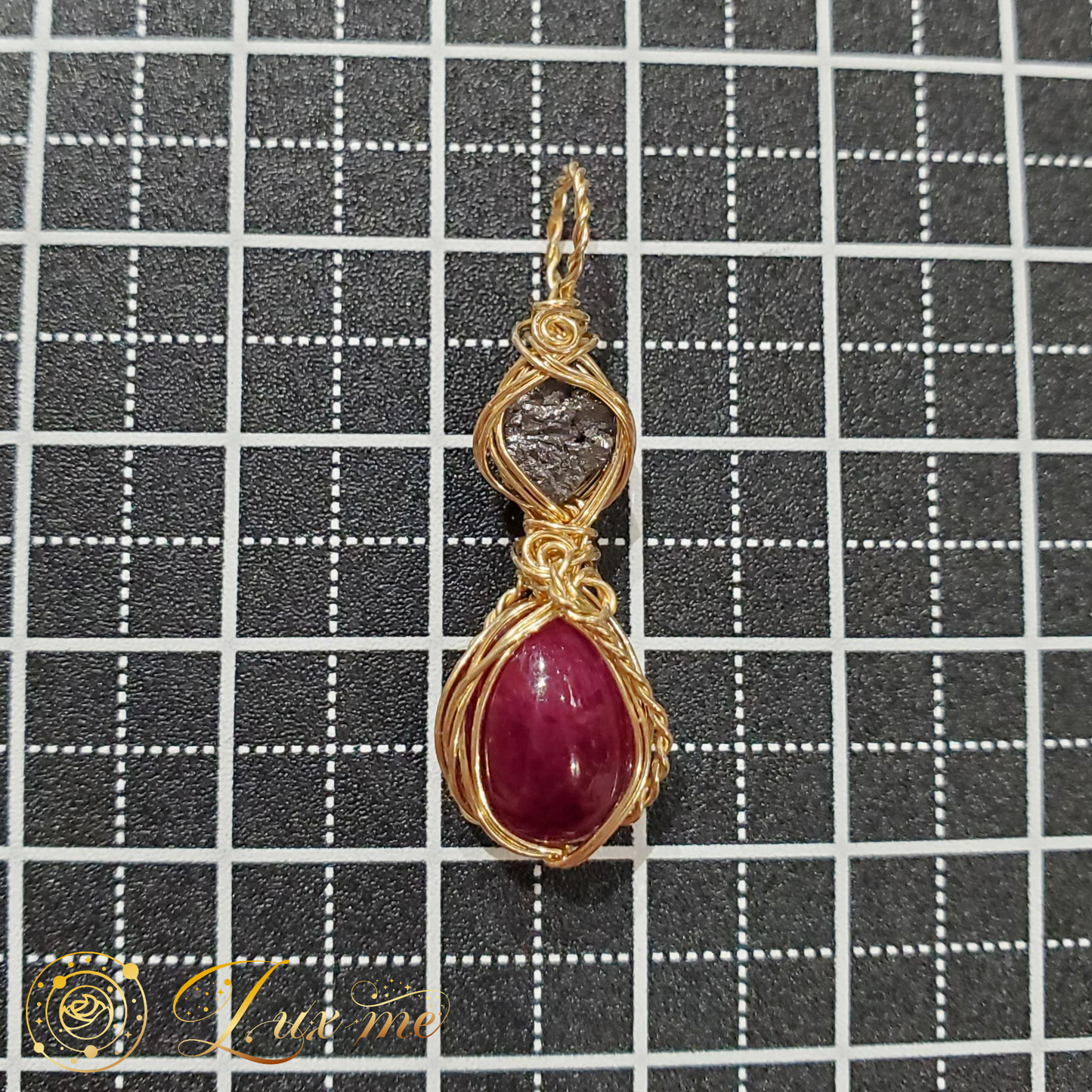 【ブラックダイヤモンド＆ルビー】WAペンダント