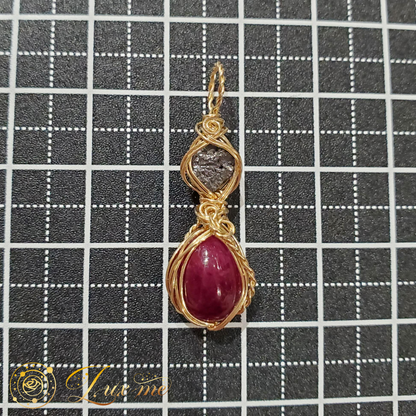 【ブラックダイヤモンド＆ルビー】WAペンダント