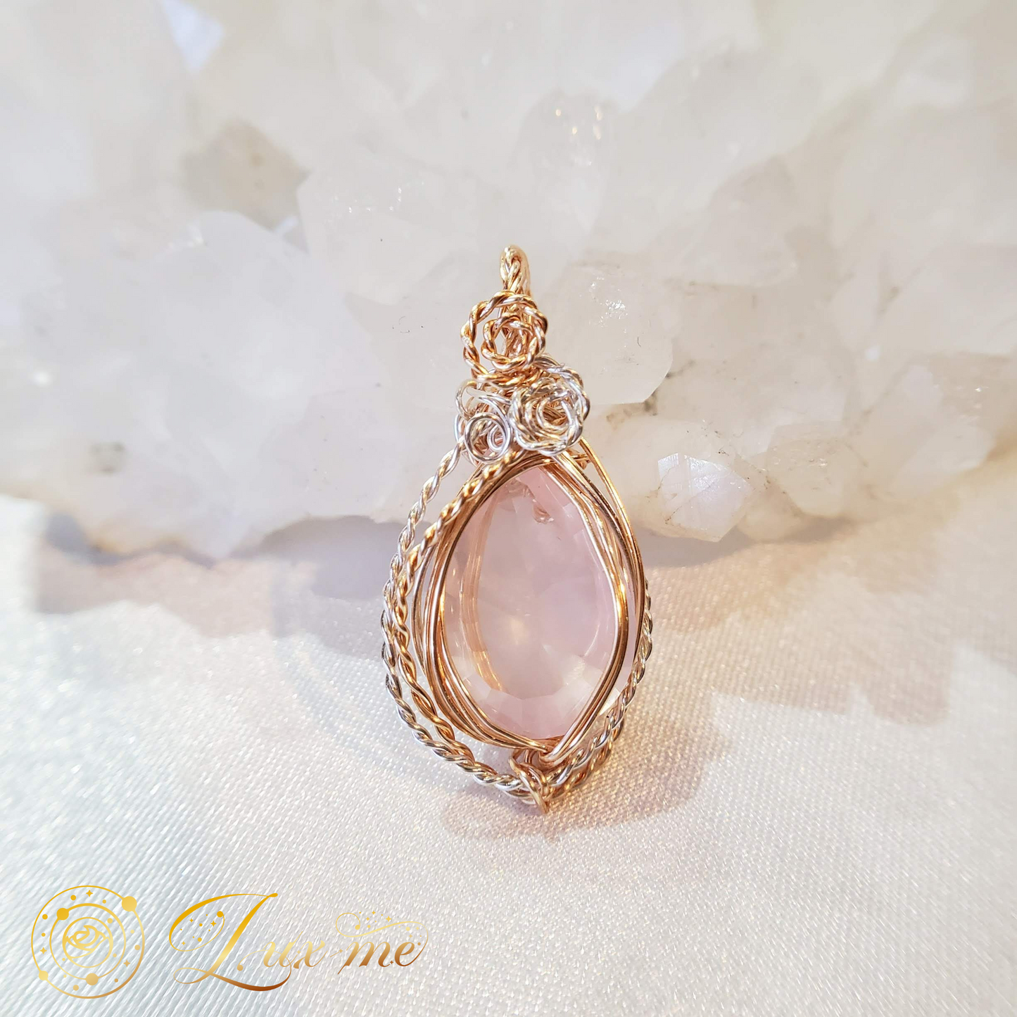 【ローズクォーツ】WAペンダント