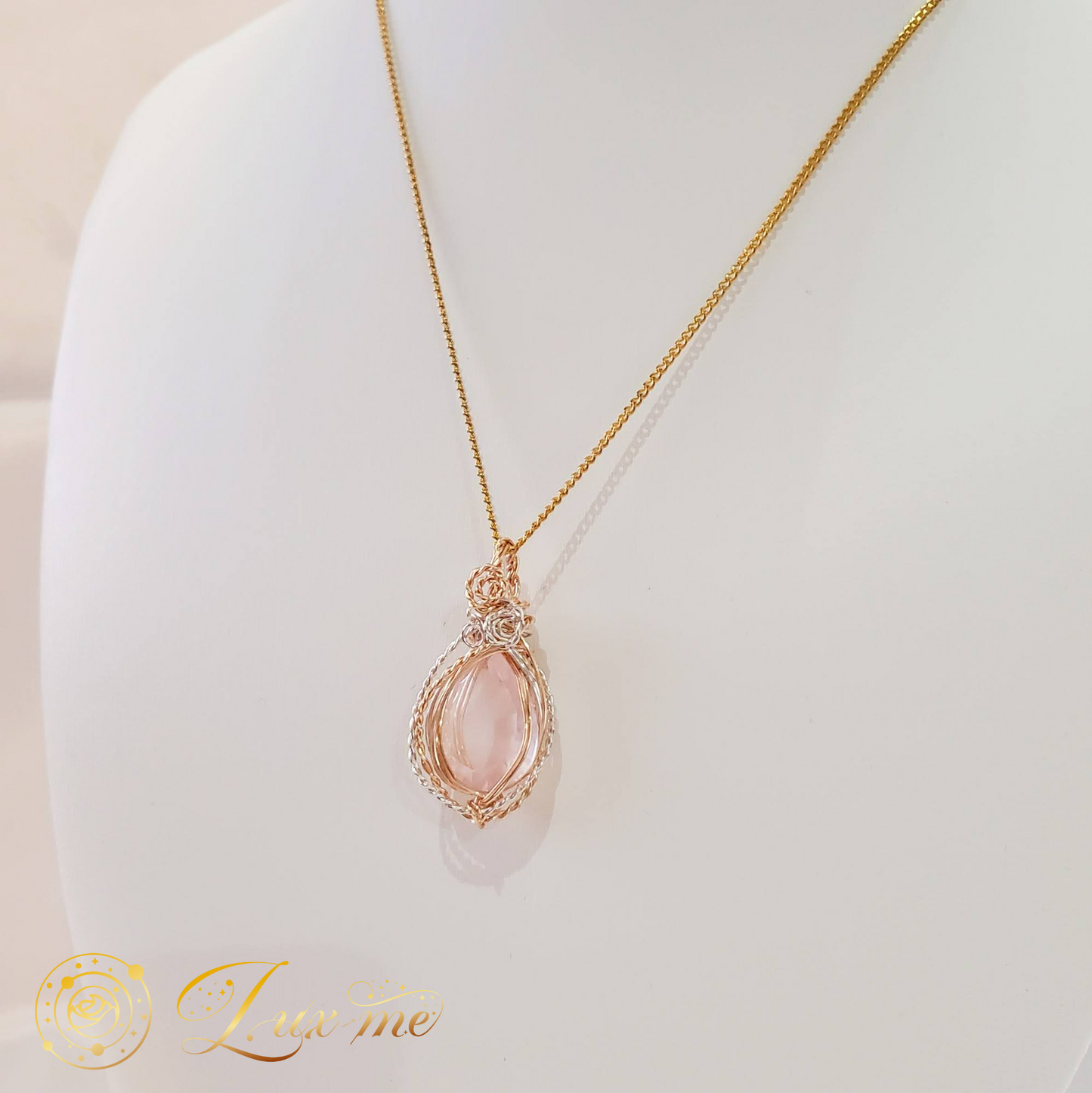 【ローズクォーツ】WAペンダント