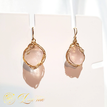 【ローズクォーツ】WAピアス