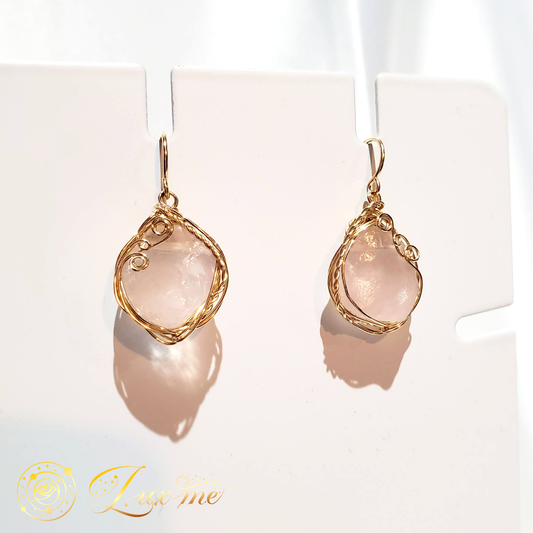 【ローズクォーツ】WAピアス