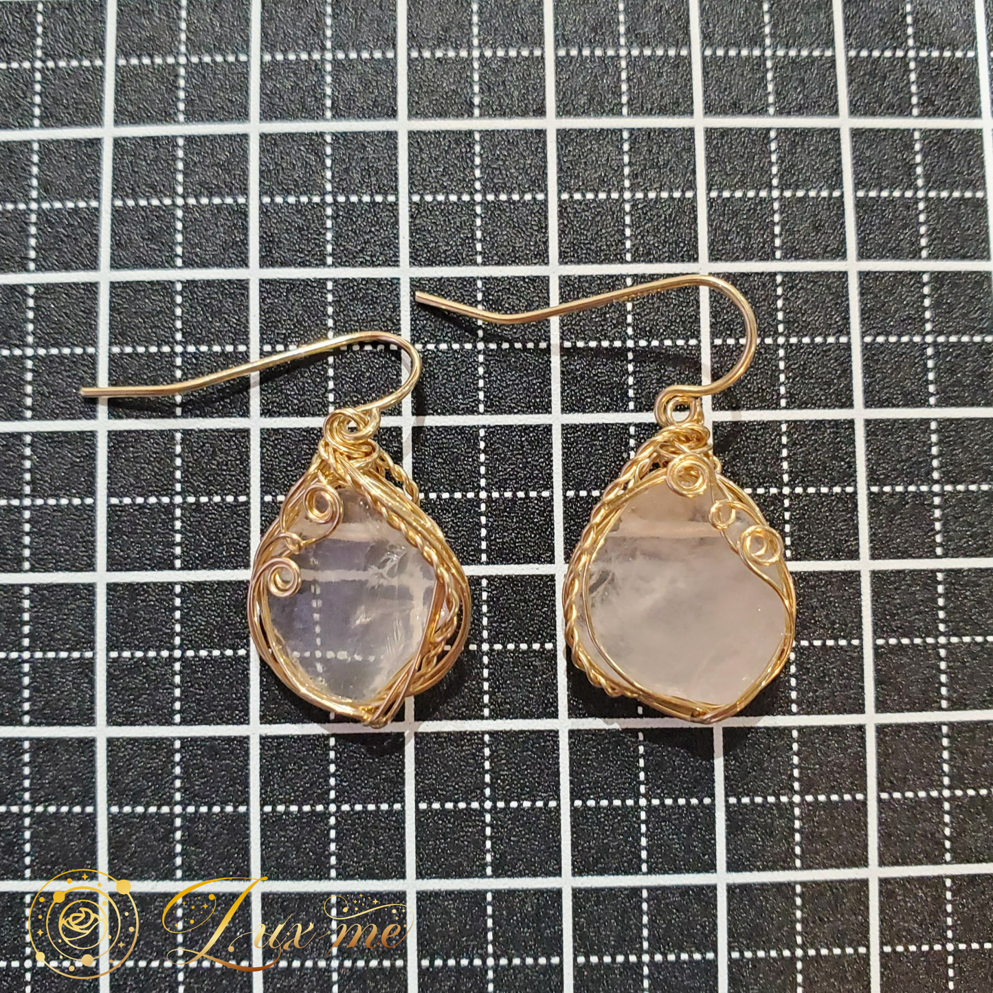 【ローズクォーツ】WAピアス